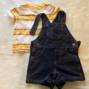 Carters. T-shirt overall set.